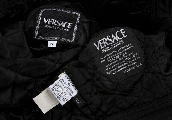 VERSACE JEAN COUTURE Medusa Quilted Jacket Black Size S
