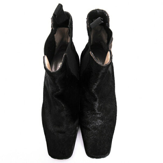 CHANEL Calf Hair Chelsea Boots Black Size 21.5CM