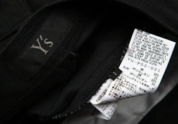 Y's Side Rib Stretch Cotton Pants Black Size 1