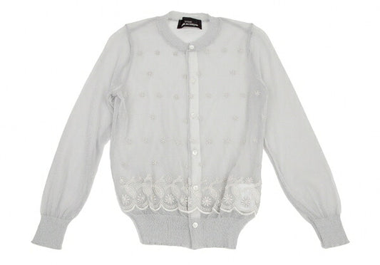 tricot COMME des GARCONS Sheer Cardigan Silver Size S