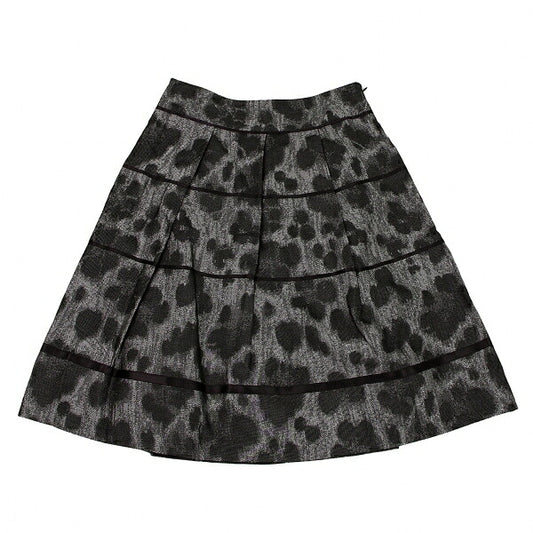 LANVIN collection Rayon Blend Woven Skirt Silver Size 38