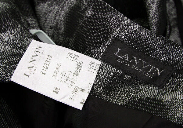 LANVIN collection Rayon Blend Woven Skirt Silver Size 38