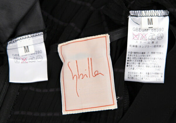 Sybilla Chiffon Border Sleeveless Dress Black Purple Size M