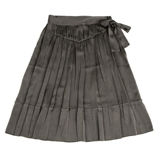 ISSEY MIYAKE Poly Gather Pleat Skirt Brown Size 2