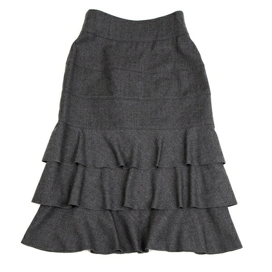 VALENTINO Panel Tiered Skirt Gray Size M