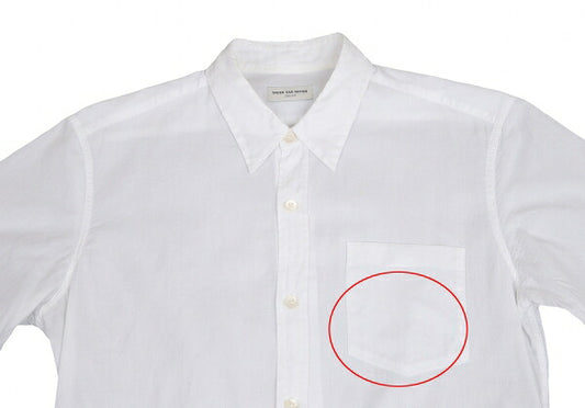 DRIES VAN NOTEN White Cotton Mixed Sleeve Shirt Size 44