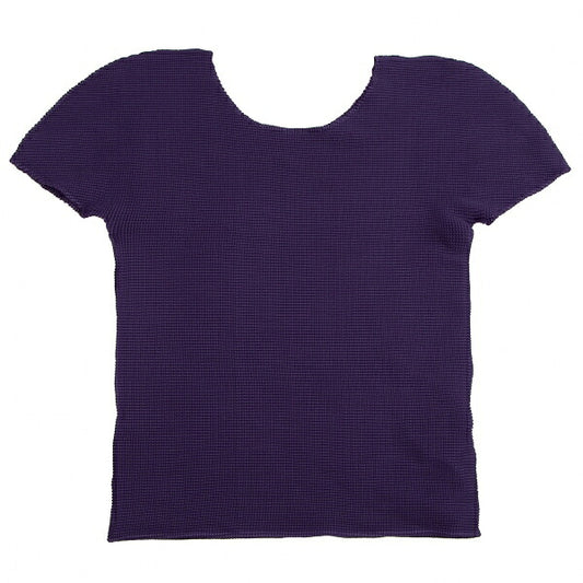 ISSEY MIYAKE me Stretch Pleated French T-Shirt Purple Size F
