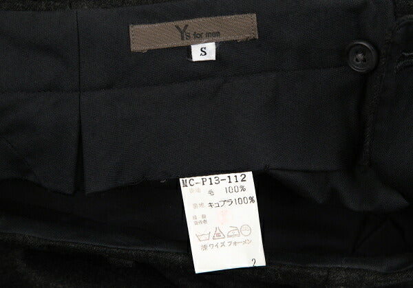 Y's for men Flannel Wool Pleated Pants Charcoal Green Size S