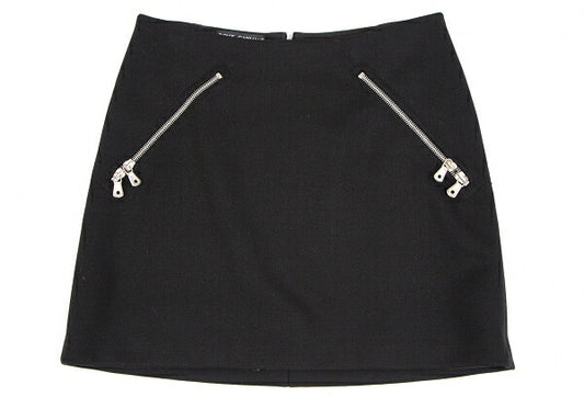 DOLCE&GABBANA Leopard Lined Double Zip Skirt Black Size 36