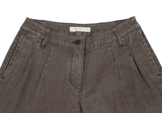 PINK HOUSE Brown Flower Lace Cropped Wide Jeans Size S