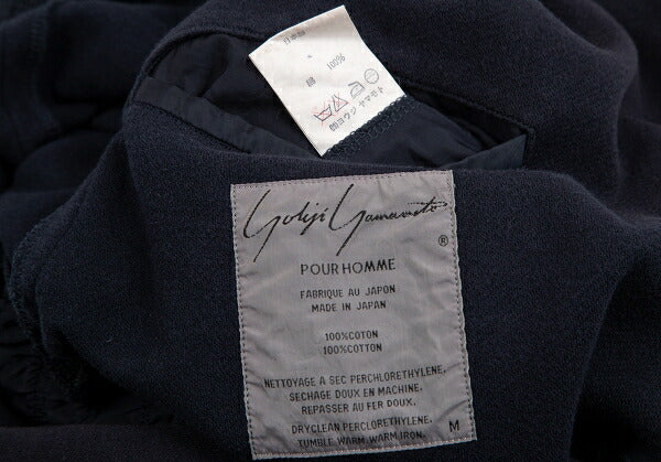 Yohji Yamamoto POUR HOMME Shirred Double Jacket Blue Size M