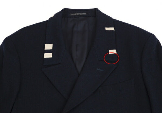 Yohji Yamamoto POUR HOMME Wool Grosgrain Jacket Navy Size M