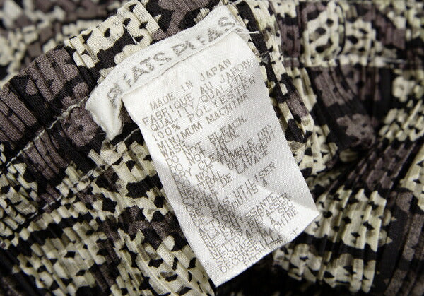 PLEATS PLEASE Clover Print Loose Fit Pants Brown Size 3