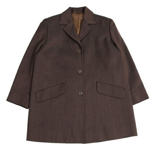 gigli Wool Cotton Pinstripe Jacket Brown Size 38
