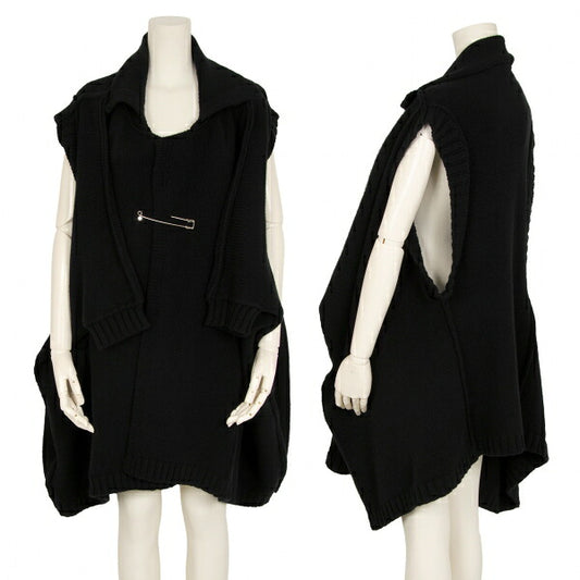LIMI feu 15AW 2-Way Sleeve Knit Coat Black Size S