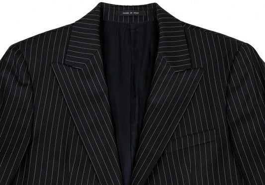 EMPORIO ARMANI JUDE LINE Black Chalk Wool Jacket Size 50