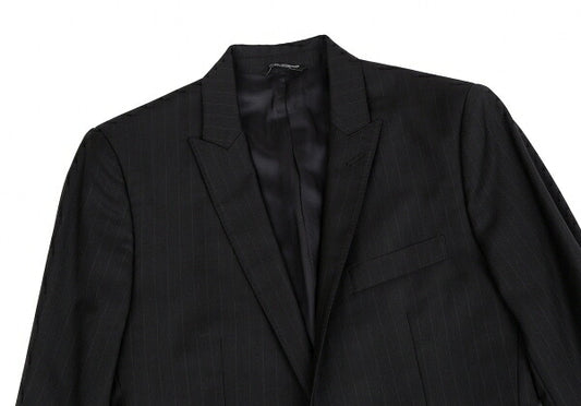 DOLCE&GABBANA MARTINI Wool Pinstripe Jacket Black Size 44