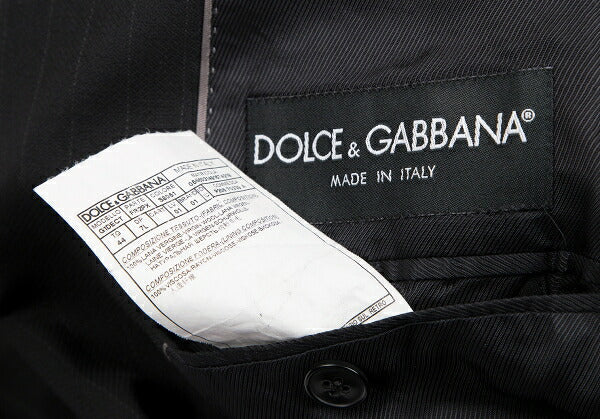 DOLCE&GABBANA MARTINI Wool Pinstripe Jacket Black Size 44