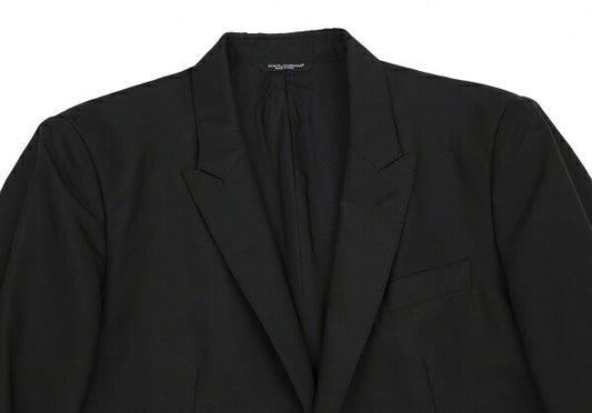 DOLCE&GABBANA MARTINI Wool Silk Peaked Jacket Black Size 48