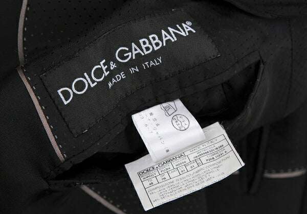 DOLCE&GABBANA MARTINI Wool Silk Peaked Jacket Black Size 48