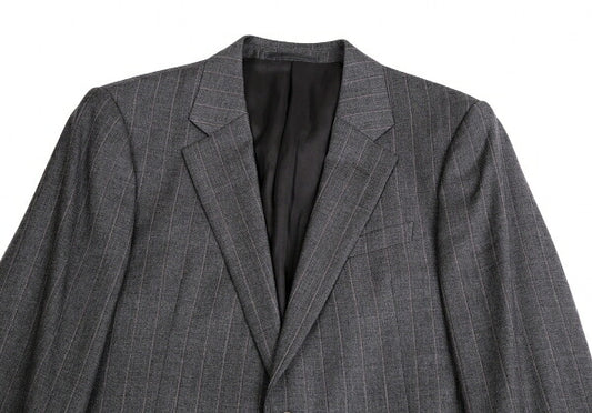 ARMANI COLLEZIONI Gray Stripe 2B Wool Jacket Size 50