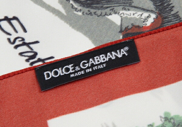 DOLCE&GABBANA Flamenco Print White Red Scarf