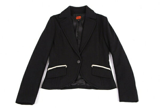 Jean Paul GAULTIER Wool 1-Button Piping Jacket Black Size 40