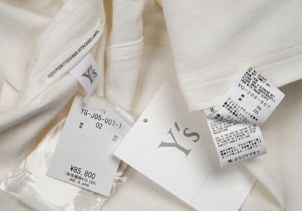 Y's 22SS Cotton Linen Pocket Sleeve Jacket White Size 2