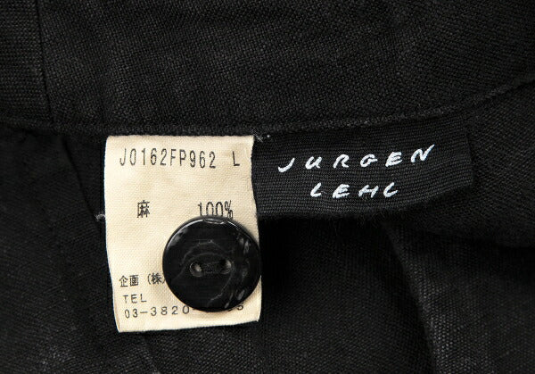 JURGEN LEHL Linen Front Button Pants Charcoal Size L