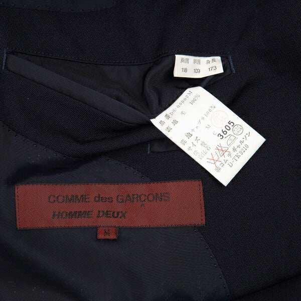 COMME des GARCONS HOMME DEUX Wool Blazer Navy Size M
