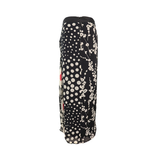 KENZO Black White Red Midi Skirt