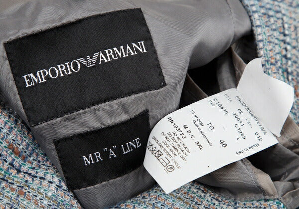 EMPORIO ARMANI A-Line Fancy Tweed 2B Jacket Size 46
