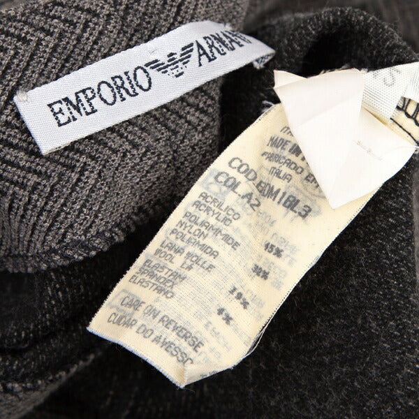 EMPORIO ARMANI Herringbone Knit Pants Gray Size 42