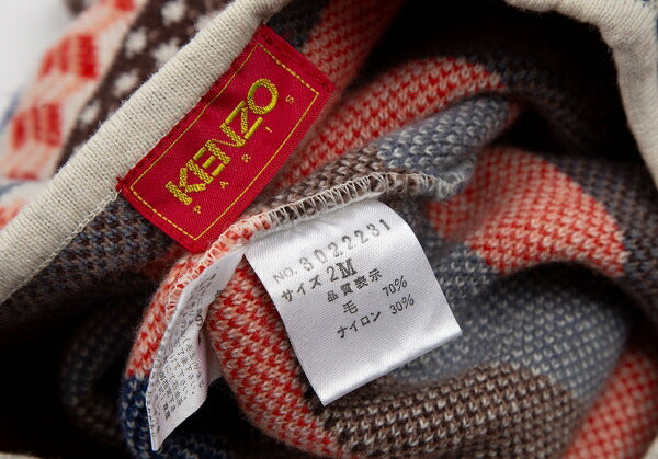 KENZO Wool Nylon All-Over Pattern Sweater Multi Size M