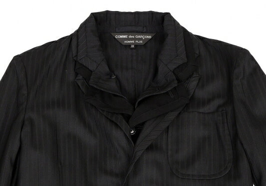 COMME des GARCONS HOMME PLUS Stripe Jacket Black Size XS