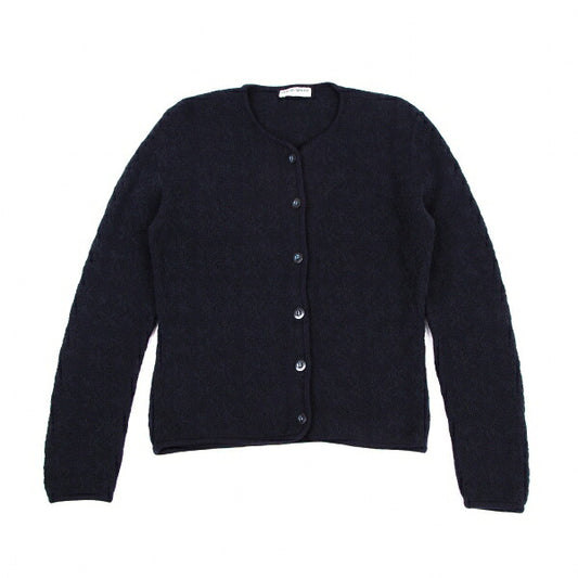 GIORGIO ARMANI Navy Design Woven Knit Cardigan Size M