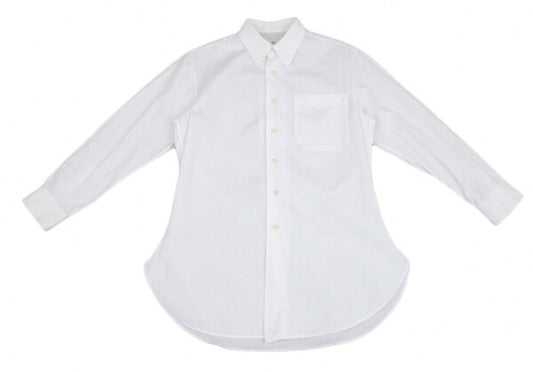 Y's Cotton Twill Panel Button-Up Shirt White Size 3