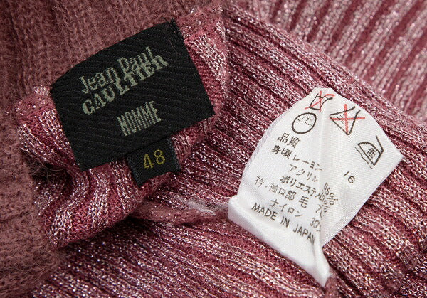 Jean Paul GAULTIER HOMME Glitter Mixed Knit Pink Size 48