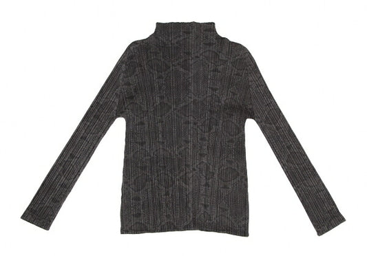 PLEATS PLEASE Python Print High Neck Long Sleeve Tee Size 3
