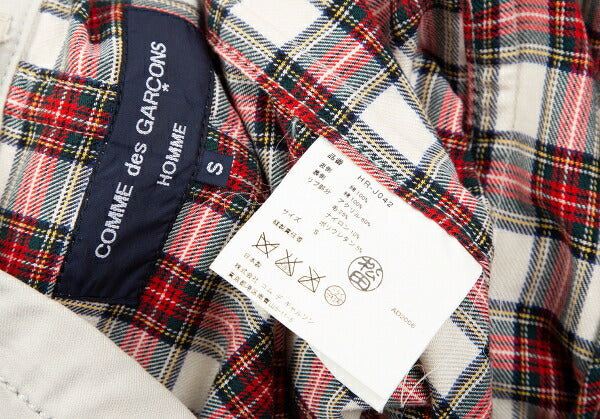 COMME des GARCONS HOMME Rib Cuff Check Jacket Greige Size S