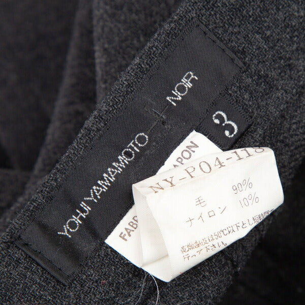 Yohji Yamamoto NOIR Wool Nylon Piping Pants Charcoal Size 3