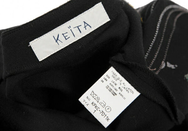 KEITA MARUYAMA Felt Patch V-Neck Sweater Black Multi Size 1