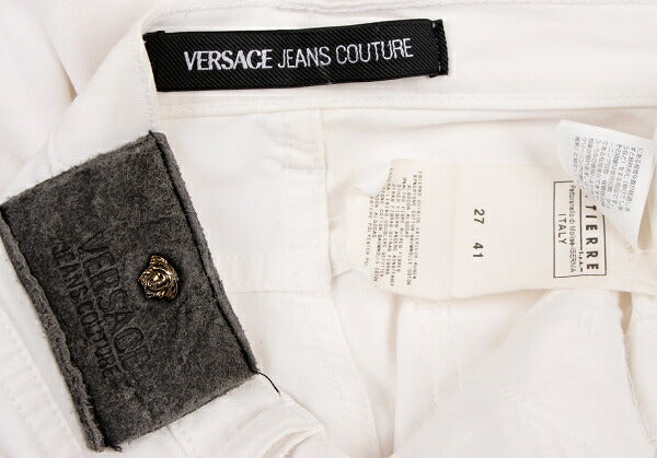 VERSACE JEANS COUTURE Stretch Cotton Jeans White Size 27/41