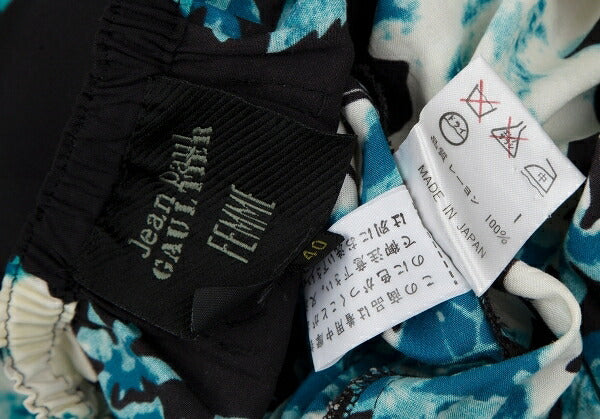 Jean Paul GAULTIER FEMME Rayon Floral Skirt Black Size 40