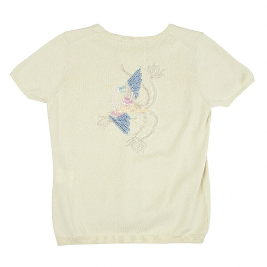 KEITA MARUYAMA Phoenix Bead Embroidered Knit Cream Size 2