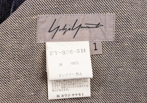 Yohji Yamamoto FEMME Linen Denim Skirt Indigo Size 1