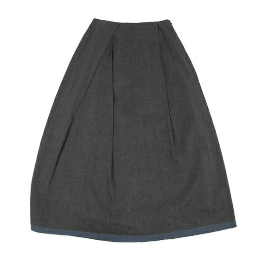 JURGEN LEHL Silk Blend Hem Panel Skirt Gray Size M