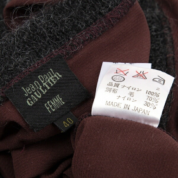 Jean Paul GAULTIER FEMME Hairy Knit Power Shirt Red Size 40