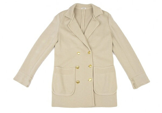 FOXEY Gold Button Knit Coat Beige Size F