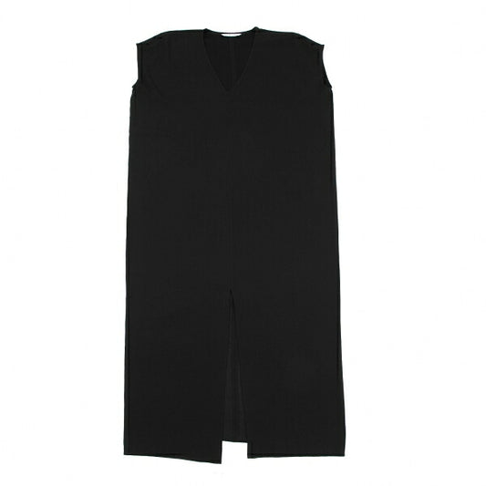 HELMUT LANG V-Neck Center Slit Midi Dress Black Size 2